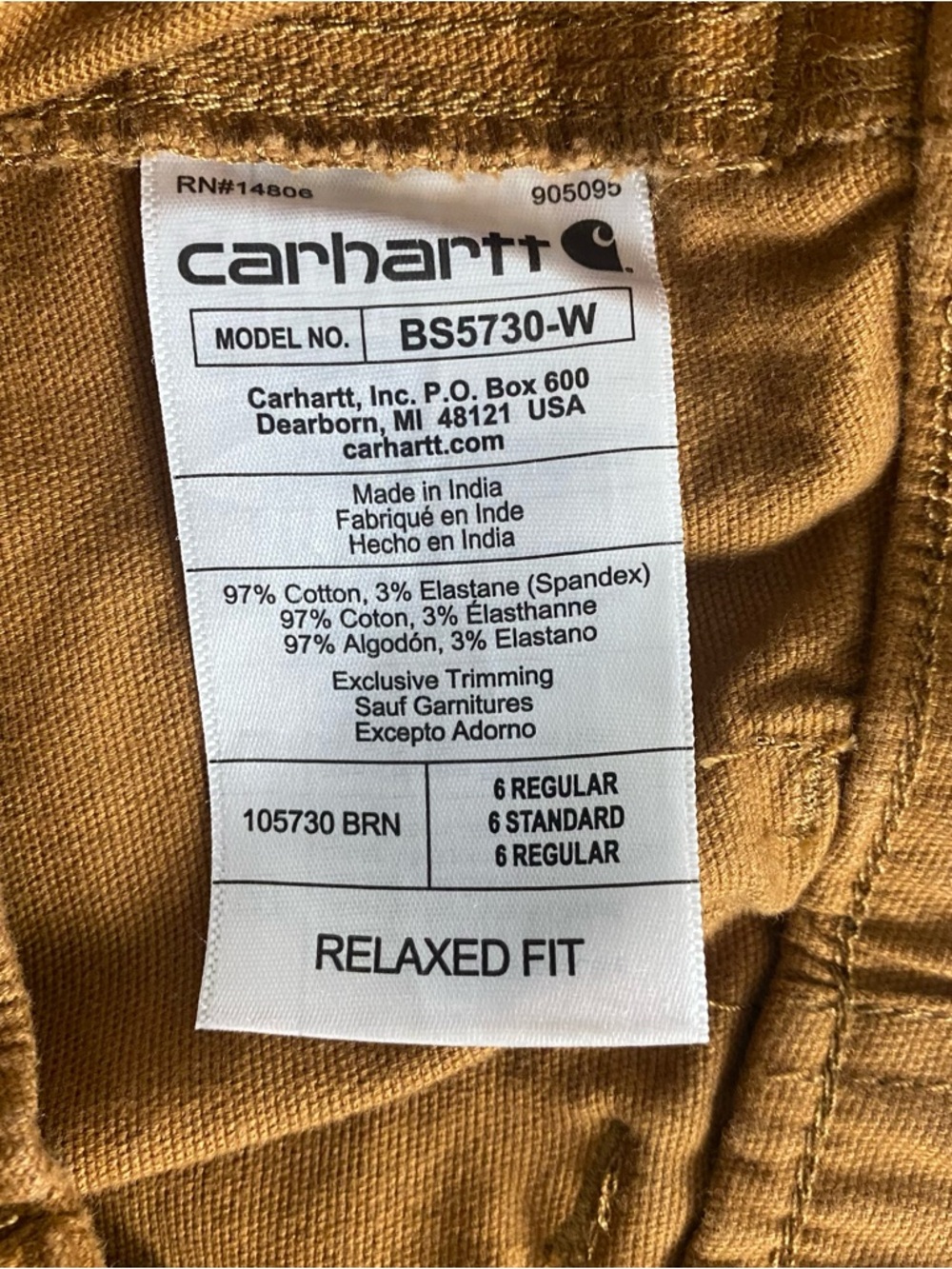 Carhartt Shorts Women 6 Brown Rugged Flex Canvas Relaxed Utility Shorts - Picture 12 of 12